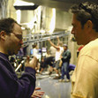 Jonathan Mostow and Mario Kassar on the set of Ter